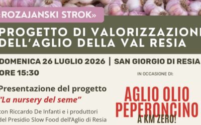 PROGETTO DI VALORIZZAZIONEDELL’AGLIO DELLA VAL RESIA: PRESENTAZIONE DEL PROGETTO “LA NURSERY DEL SEME”